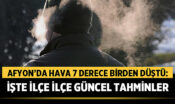 Afyonkarahisar’da Hava 7 Derece Birden Düştü: İşte İlçe İlçe Güncel Tahminler – Afyon Haber