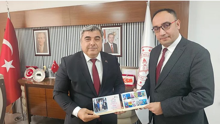 Afyonkarahisar İl Milli Eğitim Müdürü Miraç Sünnetci, Çobanlar İlçe Milli Eğitim Müdürü Göksel Koçluk'u kabul etti.