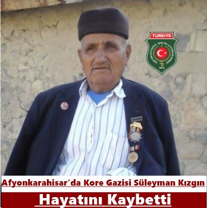 Afyonkarahisar’da Kore Gazisi Süleyman Kızgın Hayatını Kaybetti