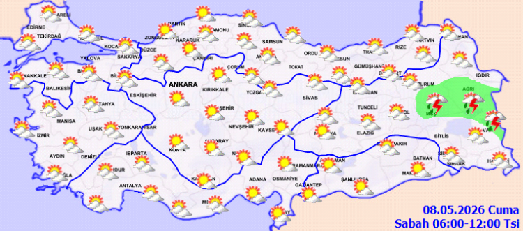 Meteoroloji’den batı ve doğu için sağanak uyarısı