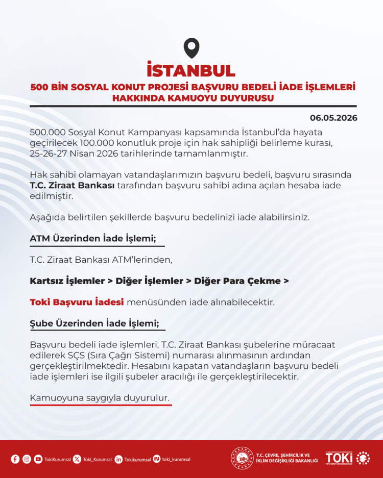 Hak sahibi olamayanlar dikkat! 500 bin sosyal konutta iade süreci başladı