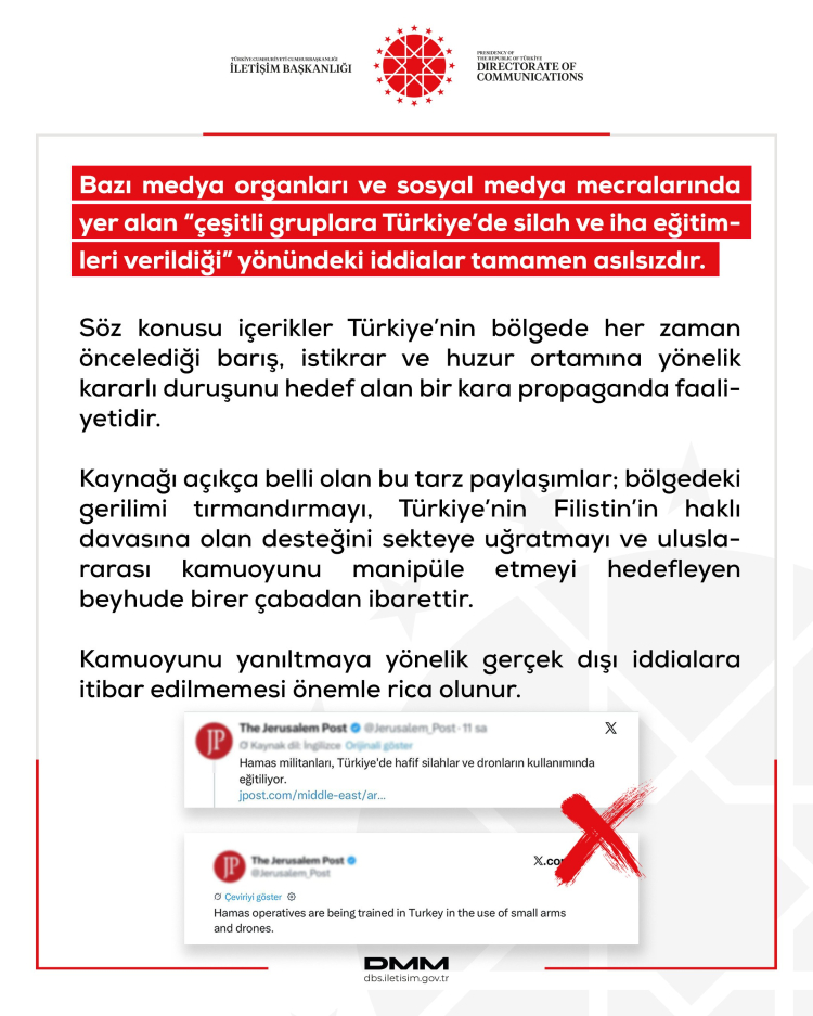 DMM’den 'silah ve İHA eğitimi' iddialarına yalanlama