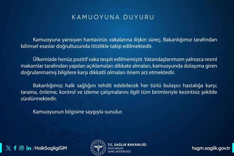Sağlık'tan Hantavirüs açıklaması: Türkiye’de pozitif vaka yok!