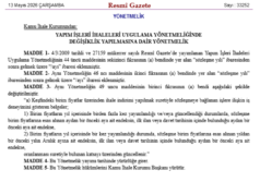 KİK'te Yapım İşleri Yönetmeliği'ne ayar