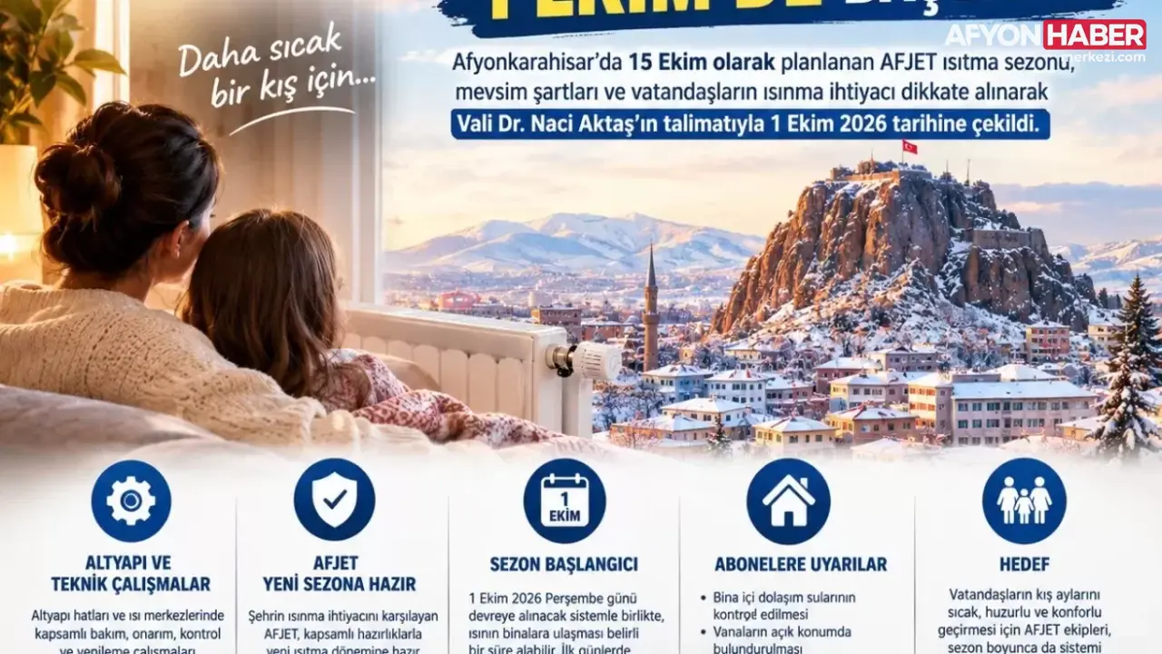 Afyonkarahisar’da AFJET Isıtma Sezonu Erken Başlıyor: Tarih 1 Ekim’e Çekildi