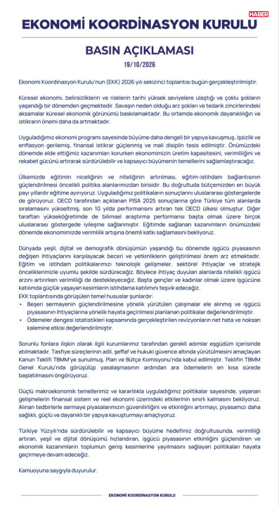 Ekonomide yeni adımlar masada... Ekonomi Koordinasyonu 8. kez toplandı - Detay Görsel 4