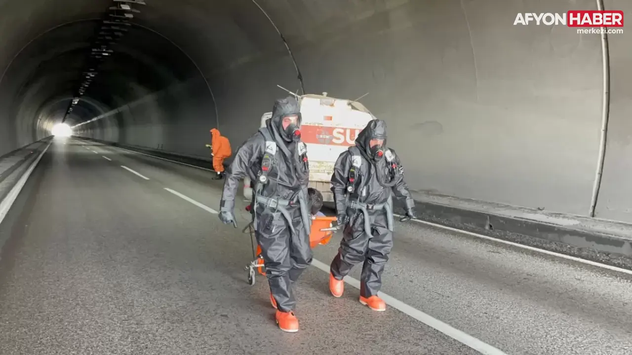 Karahisar Tüneli’nde Gerçeği Aratmayan Kaza ve Yangın Tatbikatı